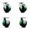 Service Caster 4 Inch Green Poly on Cast Iron Caster Set with Roller Bearings 2 Swivel 2 Rigid SCC-20S420-PUR-GB-2-R-2 - alternate 1
